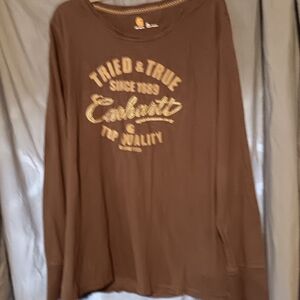 Brown Long Sleeve Graphic Tee Carhart Sz Xl
